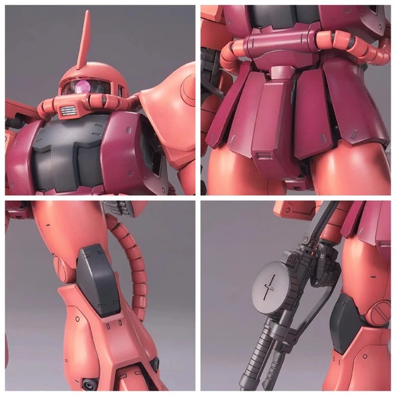 Bandai mobilny garnitur Gunpla MG ZAKU II CHAR'S CUSTOM MS-06S kolekcja ręcznie rysunek ruchomy robot ozdoba zabawka prezent urodzinowy