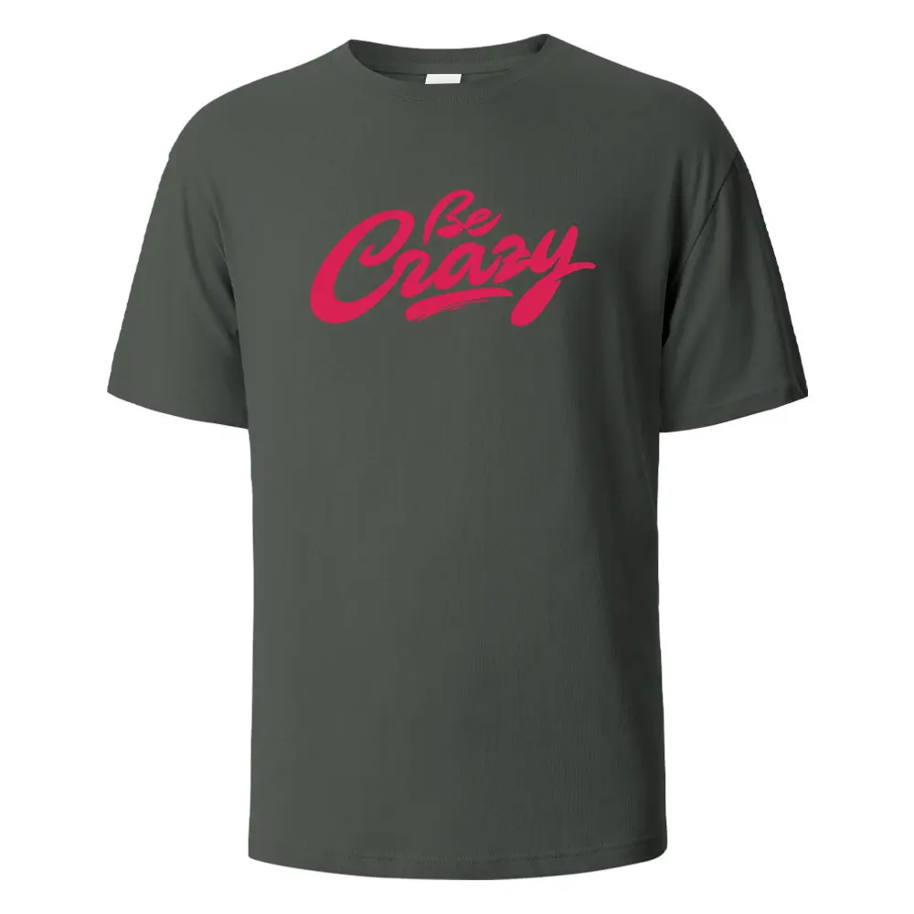 Be Crazy Artistic Printing Men's T-Shirts Fashion Summer Tshirt Loose Oversized 100% Cotton Short-Sleeves Casual Hip Hop Tees
