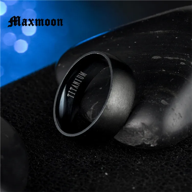 Maxmoon Fashion Black Titanium Ring Men Matte Finished Classic Engagement  Jewelry Rings For Male  Wedding Bands Anillos 2018 view 4