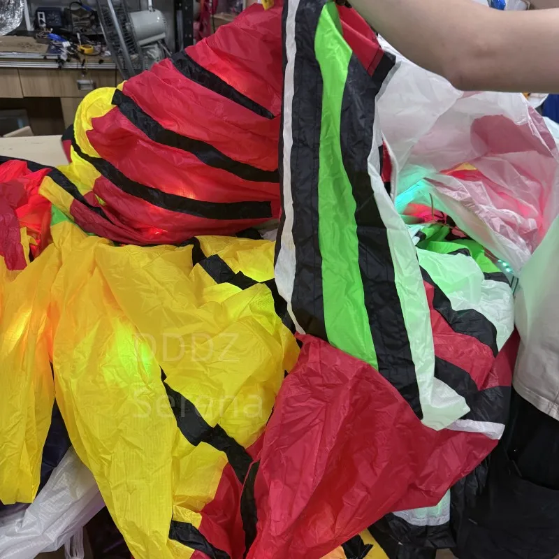 DDDZ 8M 12M ライオンフィッシュカイト巨大LEDカイトラインランドリー40Dリップストップナイロンナイトライトショーカイト大人用大型夜間飛行カイト