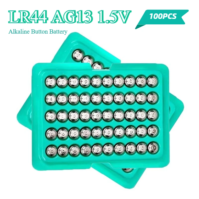 100 шт. LR44 AG13 1,5 В оригинальные щелочные батарейки 357 357A A76 GPA76 Высококачественная батарея-таблетка для часов, игрушек, пульта дистанционного управления