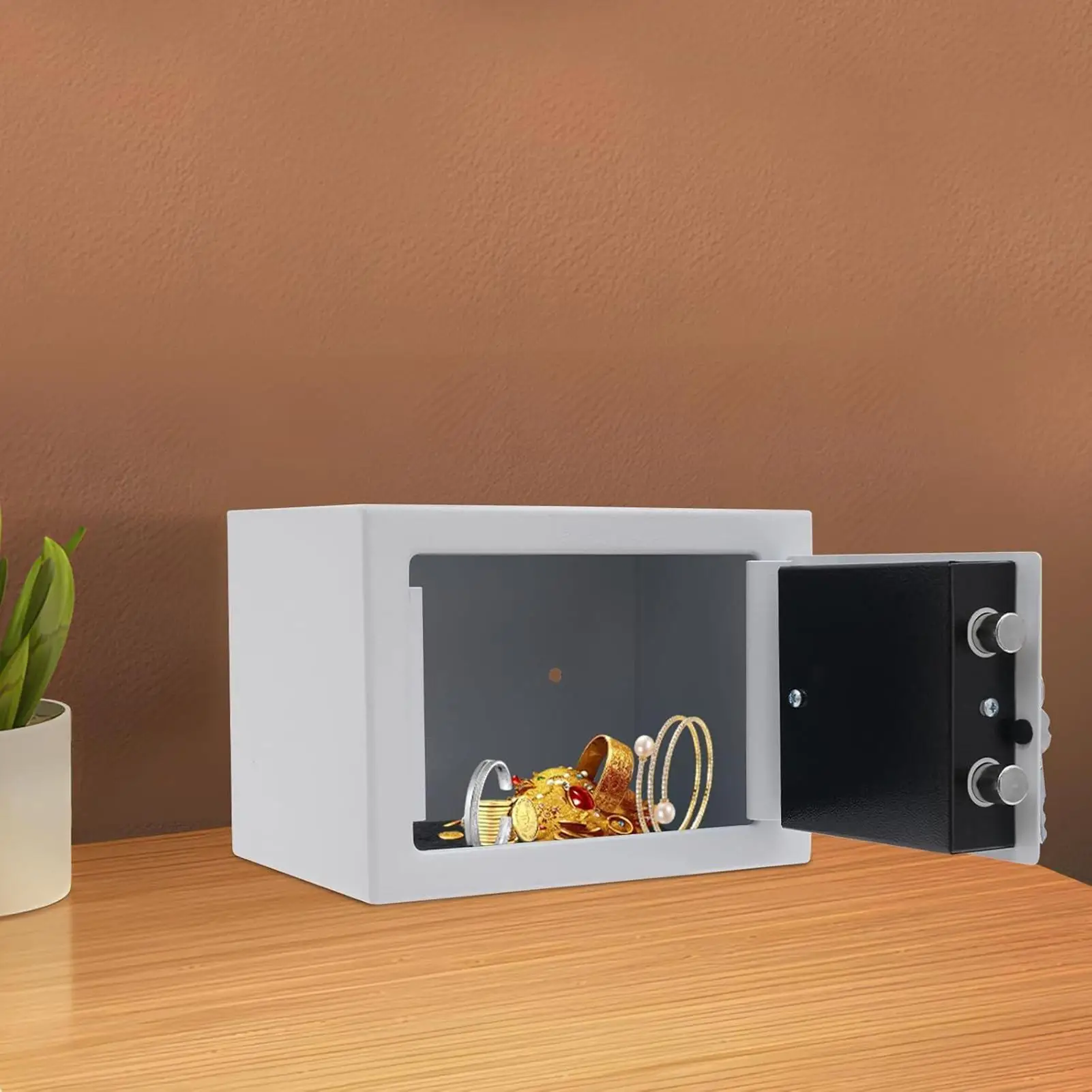 Safe Box Anti-Theft Small Safe Box with Coin Slot Anti-Theft Storage Organizer for Jewelry File Coin Document Valuables Indoor