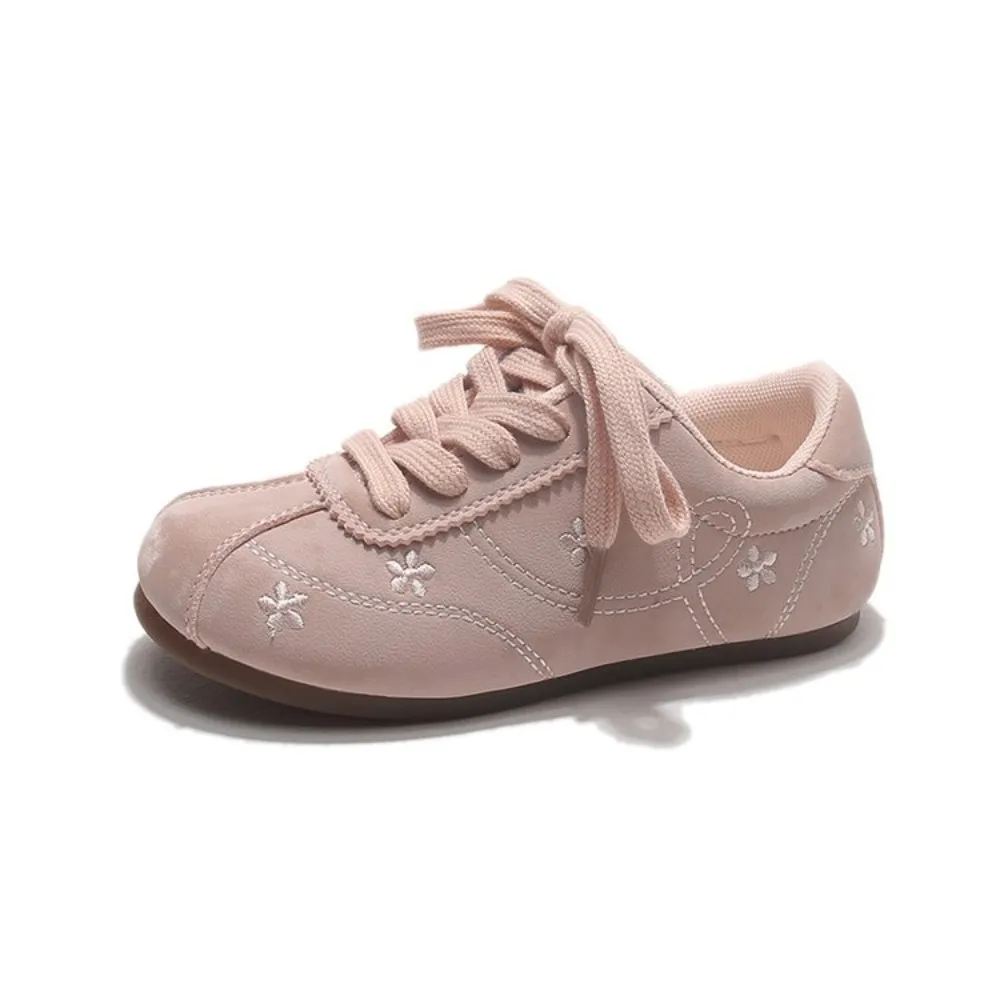 Kids Floral Embroidery Retro Sneakers, Toddler Sweet Vintage Gump Style Shoes Non-Slip Soft Sole Little Kids Casual Shoes
