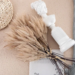 حزمة أوراق آذان القمح الاصطناعي ، زهور القمح ، حزم قمح الخريف بوهو ، حزمة السيقان ، ديكور نباتات حفلات الزفاف ، 6 فروع أفضل 12 ترتيبات قطعة خبز القمح مبيعا - رقم 12