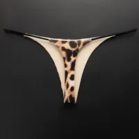 Thin Belt Leopard Print Cotton Thong Underwear Women Sexy T Pants Low Waist Hot T-back Seamless Panties Plus Size S-XXL