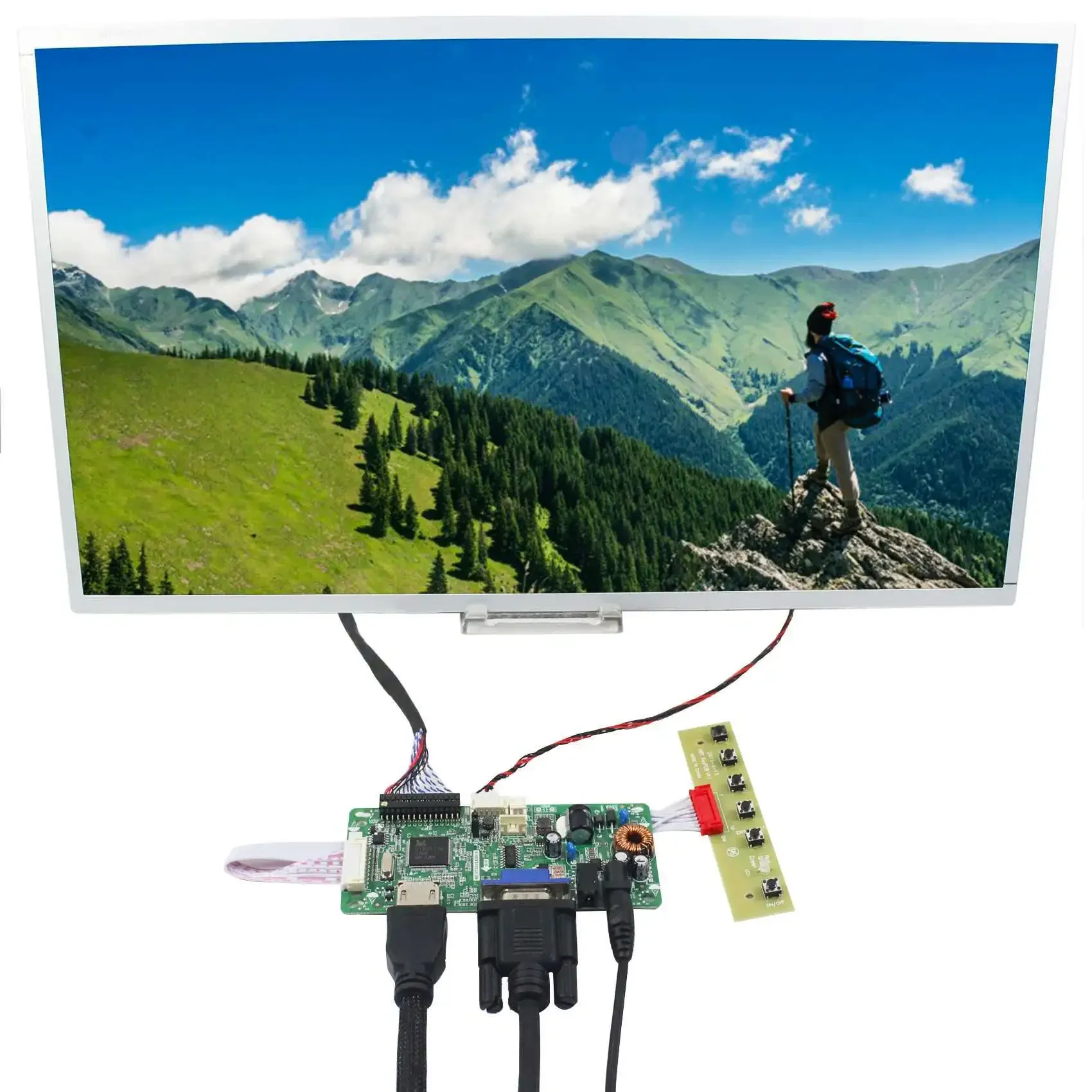 Led Tv Backlight Driver Board Universal Digital Lcd Screen Chinese Homemade Video 20.7Inch 1920X1080 Monitor Industrial Display