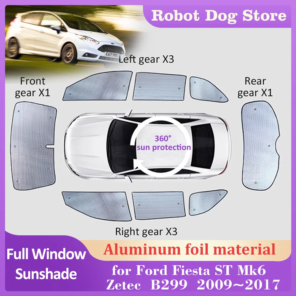 Sunshades for Ford Fiesta ST Mk6 Zetec Titanium B299 B409 2009~2017 Roof Windows Sun Visor Windshield Curtain Cover Accessories