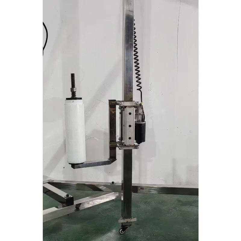 เครื่องพันฟิล์มอัตโนมัติแบบถาดสำหรับฟิล์มอุตสาหกรรม เครื่องพันฟิล์มแบบยืดล่วงหน้า พร้อมแท่นหมุนสำหรับบรรจุภัณฑ์