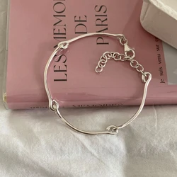 925 Sterling Silver Bracelet Hook Knot Link Bangle Geometric Punk For Woman Girl Fashion Jewelry Gift Dropship Wholesale