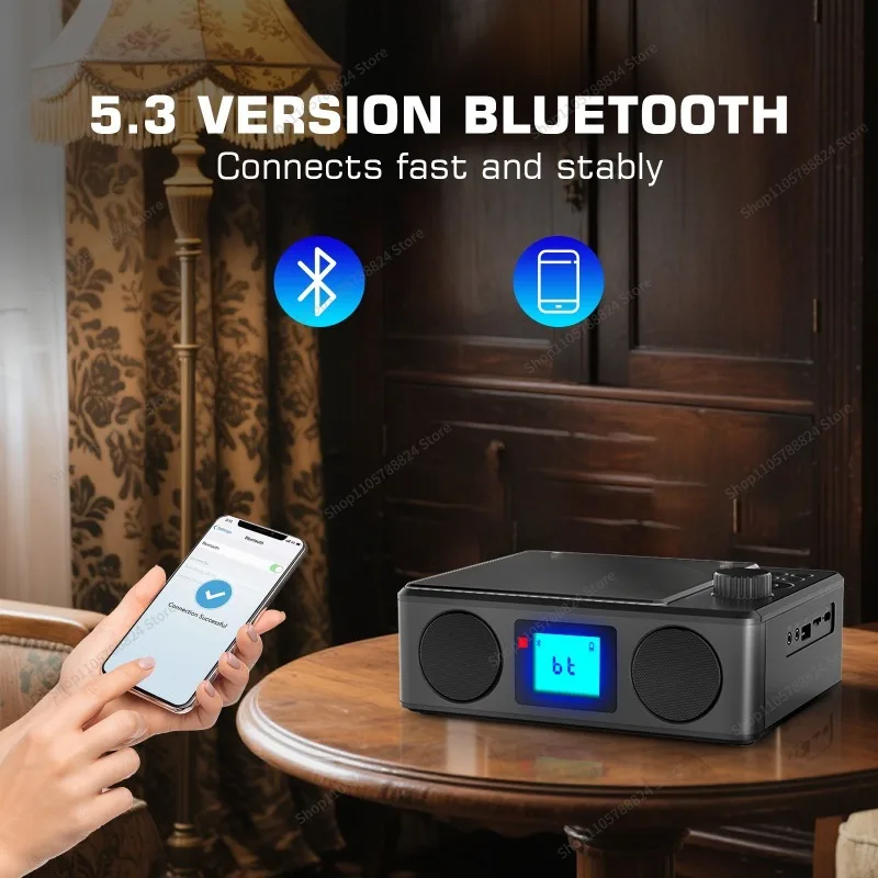 For Portable CD Player Integrated FM Radio Bluetooth Audio Home CD Player Music Player