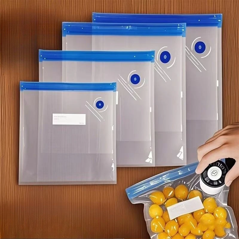Lebensmittel-Vakuumbeutel, wiederverwendbare Vakuumbeutel, kleine und große Vakuumversiegelte Lebensmittelbeutel, Lebensmittel-Aufbewahrungsbeutel, 10 Stück, Vakuumverpackungsbeutel