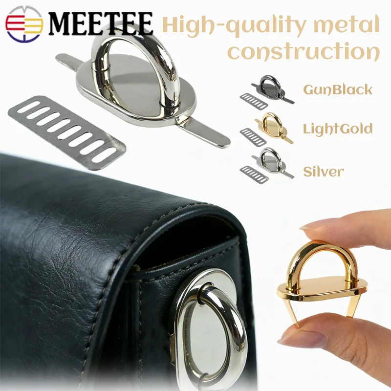2/5/10Pcs 20mm Metal D Ring Buckles for Bag Strap Side Clip Hook Pocket Chain Handle Arch Bridge Buckle DIY Hardware Accessories
