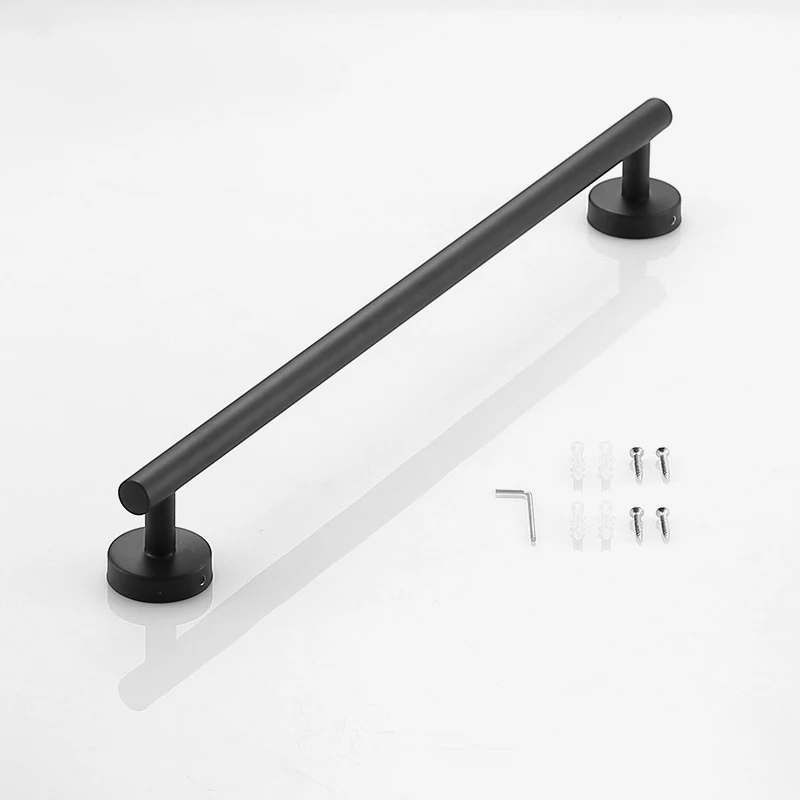 Wall Mount Matte Black Bathroom Hardware Set Stainless Steel Towel Bar Towel Ring Paper Holder Hook Modern Bath Accessories Set