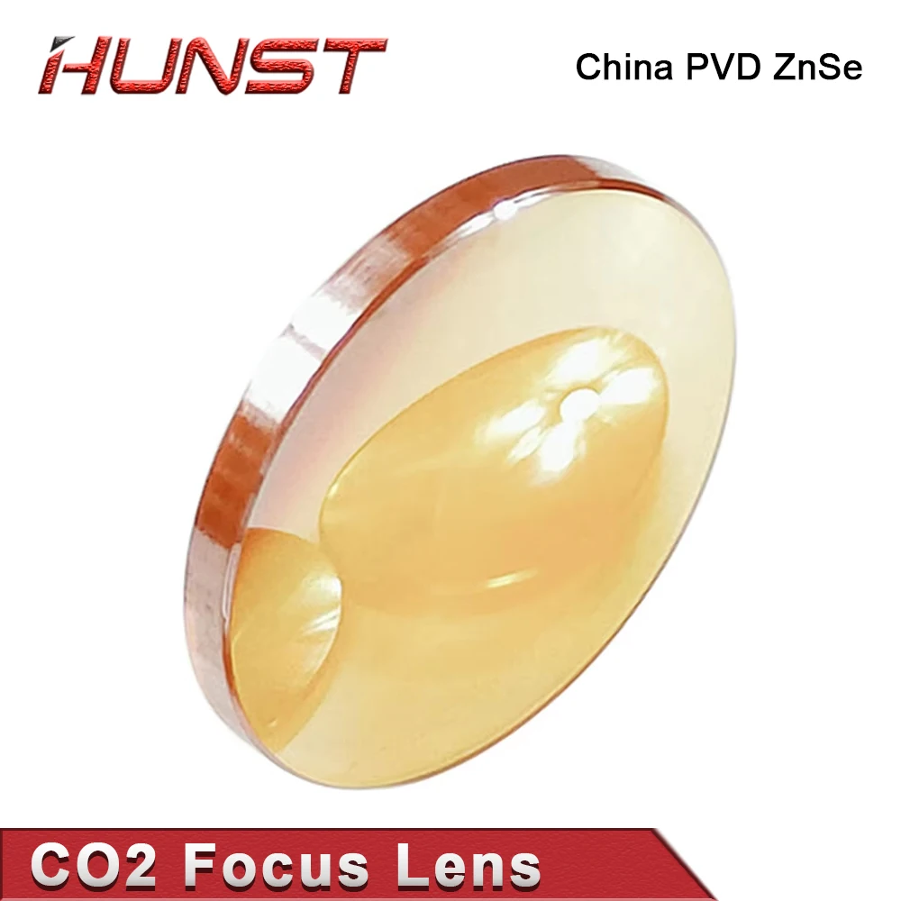 HUNST China Co2 PVD ZnSe Focus Lens Dia 12mm 18mm 19.05mm 20mm FL 38.1 50.8 63.5 76.2 101.6mm For Laser Engraving Cutting Machin