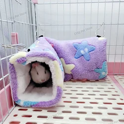 Small Animal Guinea Pig Rat Hammock Hanging Tunnel and Soft Bed Mat for Squirrel Hamster Hideout Cage jaula para hamster