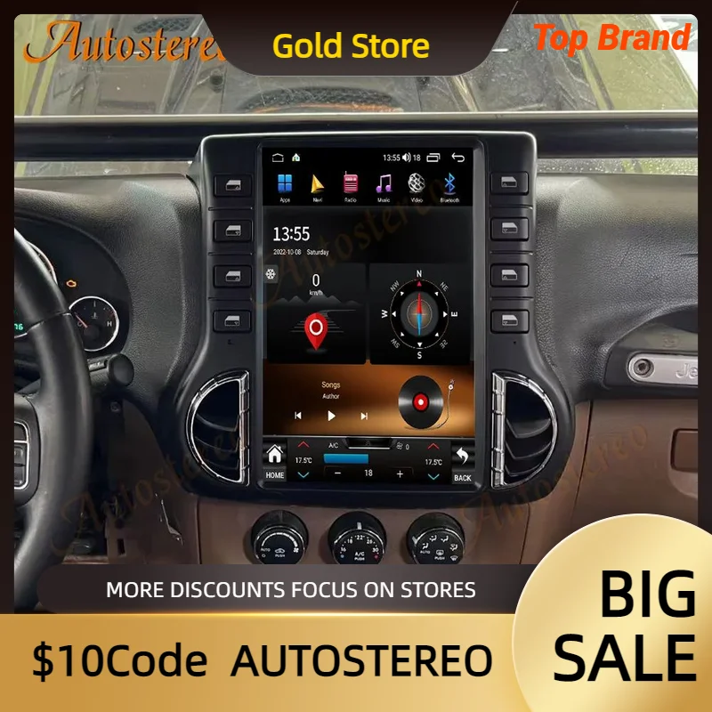 

Carplay Android Tesla экран для Jeep Wrangler JK 2010-2017 Автомобильный мультимедийный плеер GPS-навигация головное устройство радио магнитофон