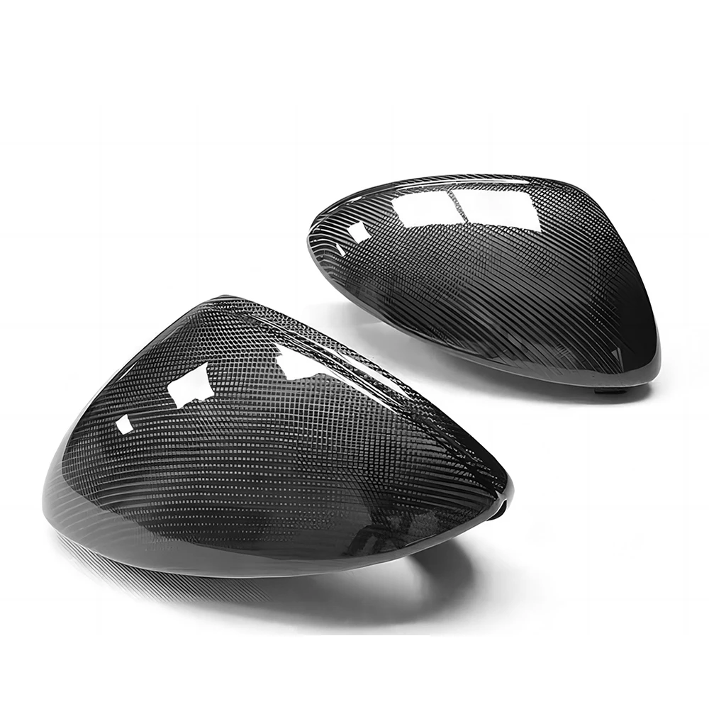 Replacement Rearview Side Mirror Covers Cap For 18-22 Porsche Cayenne 9Y1 GTS Turbo S LHD Only Carbon Fiber Casing Shell