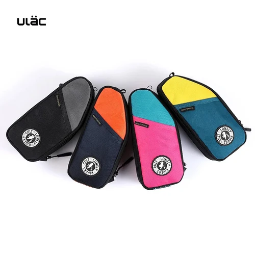 Bolsa para cuadro de bicicleta ULAC, bolsa para tubo superior de bicicleta de montaña, tela duradera de alta calidad, capacidad de 1,2/1,6l, bolsa de ciclismo ultraligera, bolsillo lateral
