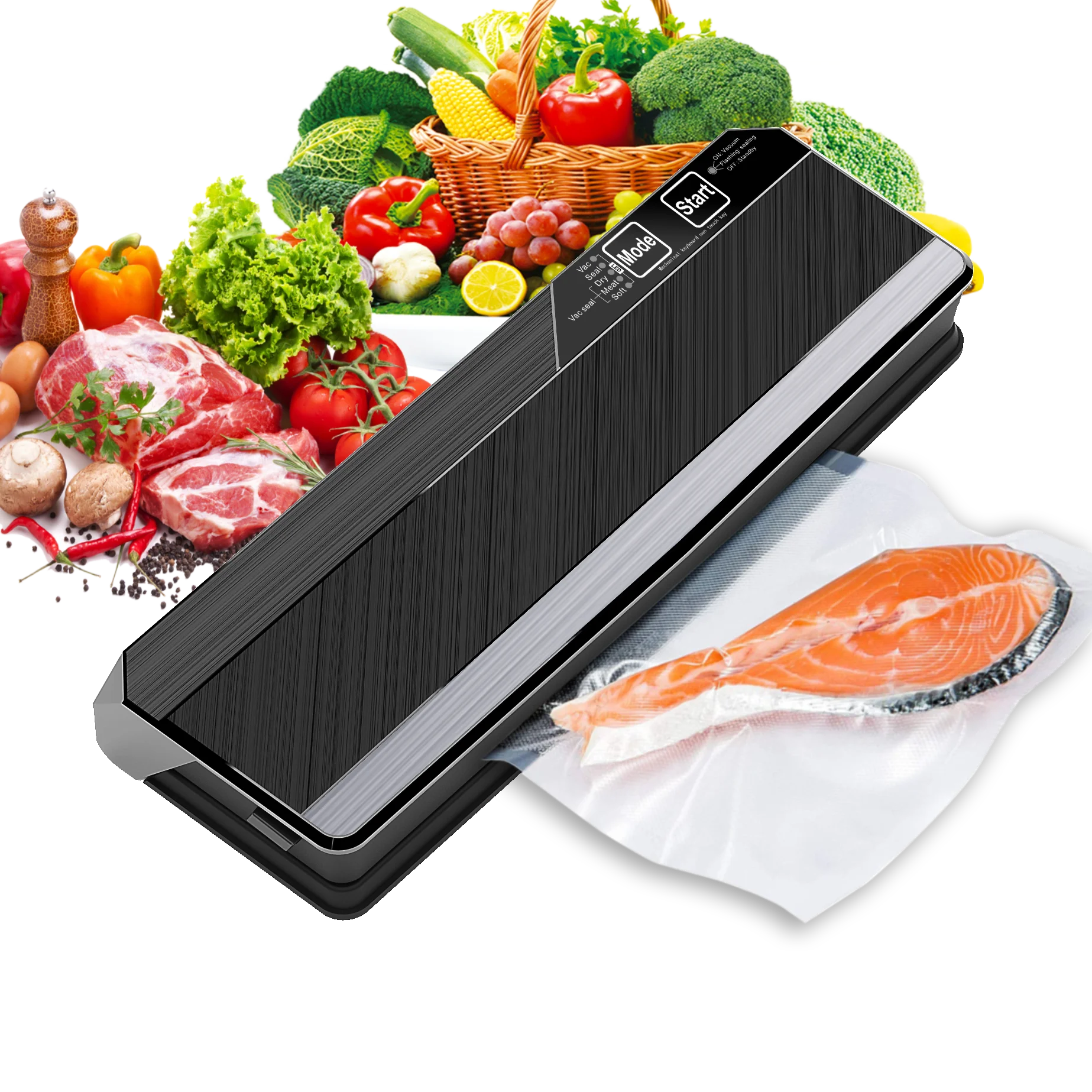 

Food Vacuum Sealer 1000 times Continous Working Automatic Commercial Household Electric Packaging Kitchen Food Vacuum Mc
