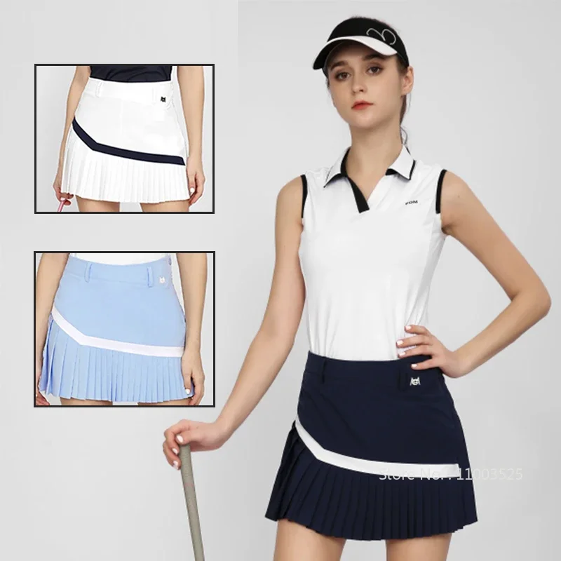 2025 Golf Tennis Skirts with Inner Shorts for Women Gym Pleated Pantskirt Ladies A-lined Sports Skirt High Waist Fashion Skort