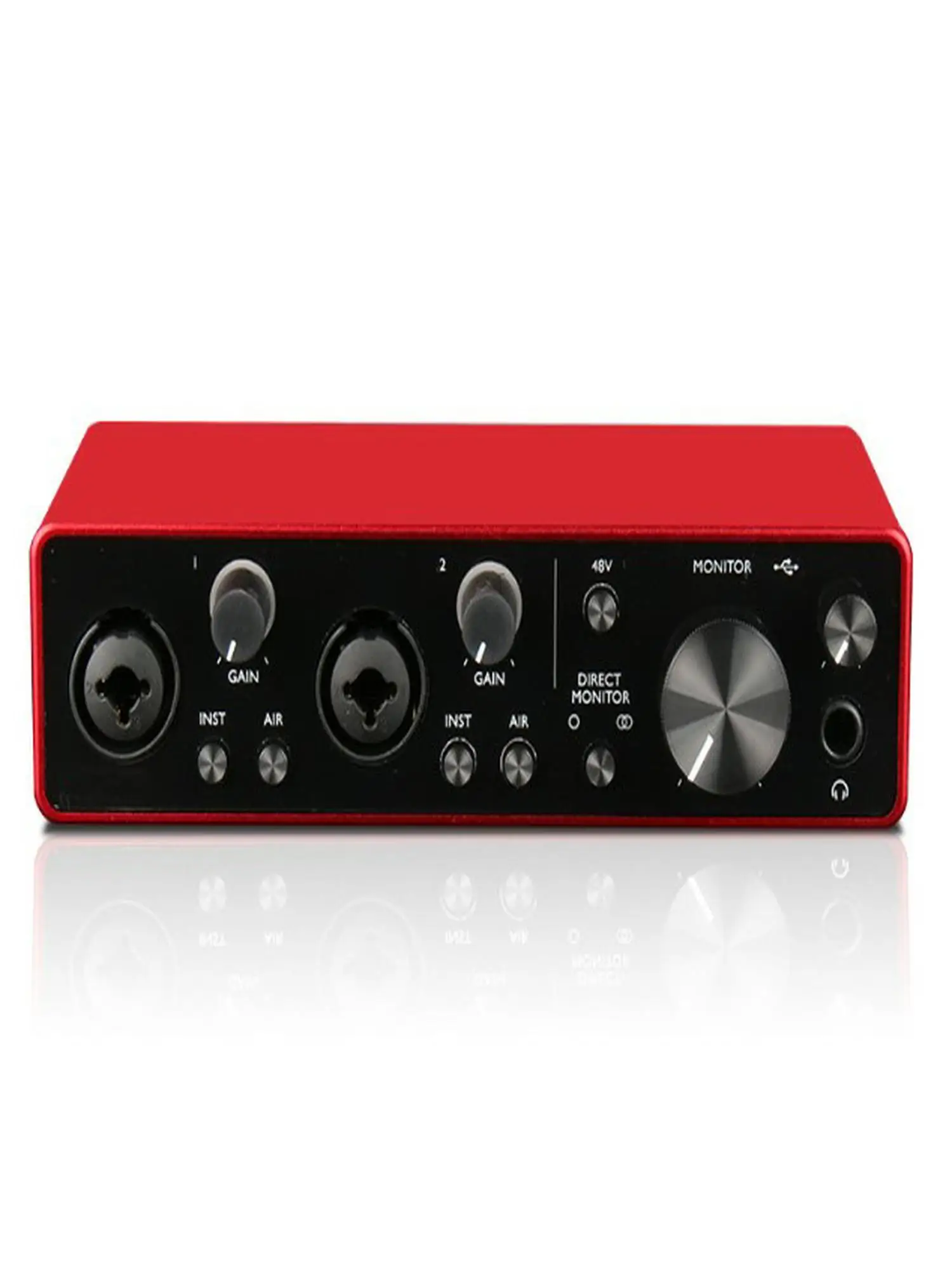 Interface audio USB professionnelle, 2 canaux, haute sensibilité, Plug & Play, adaptée au studio et au direct