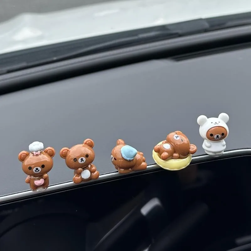 Happy Rilakkuma car screen decoration central control healing ornaments car interior accessories car desktop ornaments