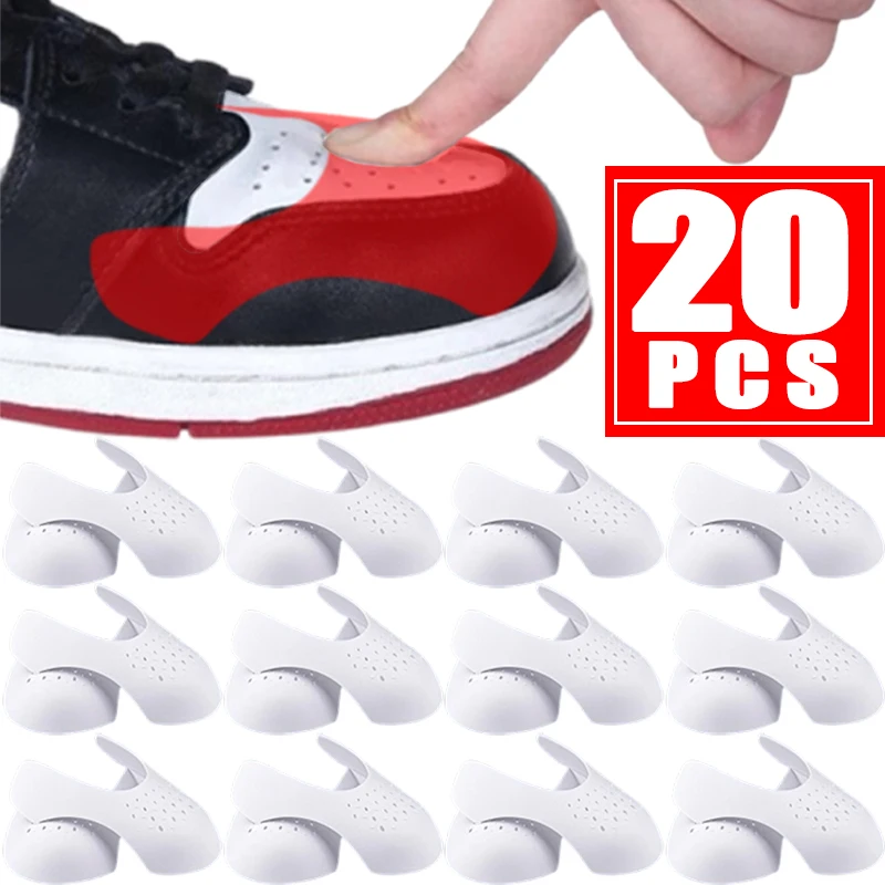 20Pcs Crease Protector Shoe Care Sneaker Anti Crease Toe Caps Protector Stretcher Expander Shaper Support Pad Shoes Accessories