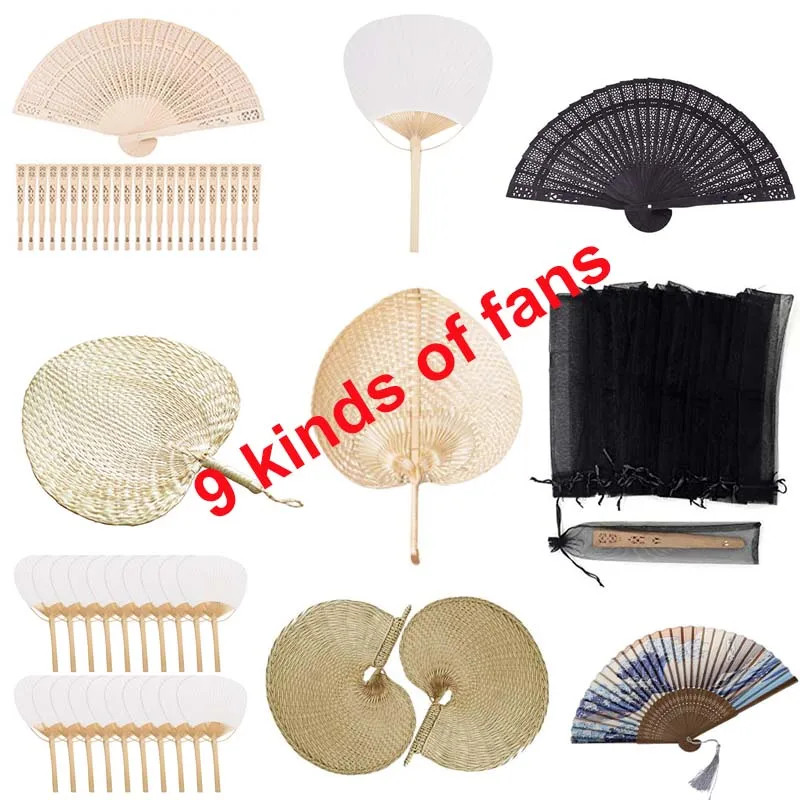 Diy fan Wholesale Pai pai bambu Pure white bamboo handle blank calligraphy painting blank group fan white fans summer fans weddi