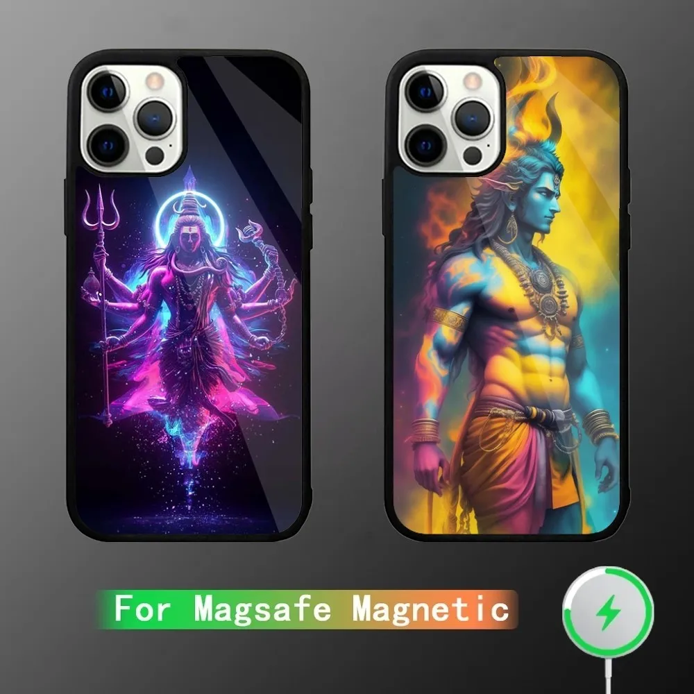 L-Lord S-Shiva H-Hindu God Phone Case For iPhone 15,14,13,12,11,Plus,Pro,Max Mini Magsafe Magnetic Wireless Charging