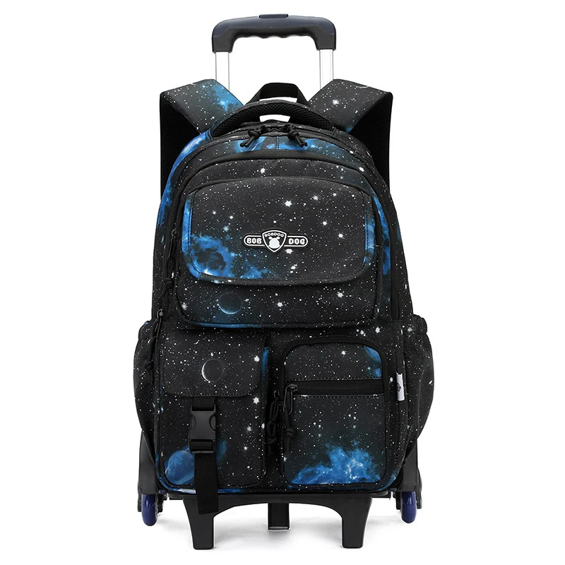 School bag with wheels Students Backpack Trolley Backpacks bags for boys wheeled School Rolling Backpack with Lunch Bag