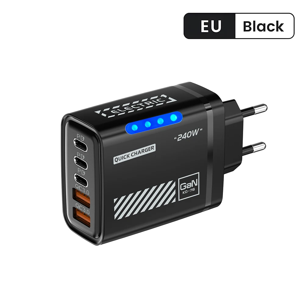 5-poorts snellader Type C Quick Charge 3.0 USB C wandladeradapter voor iPhone 17 Pro Samsung Xiaomi mi PD USB snel opladen