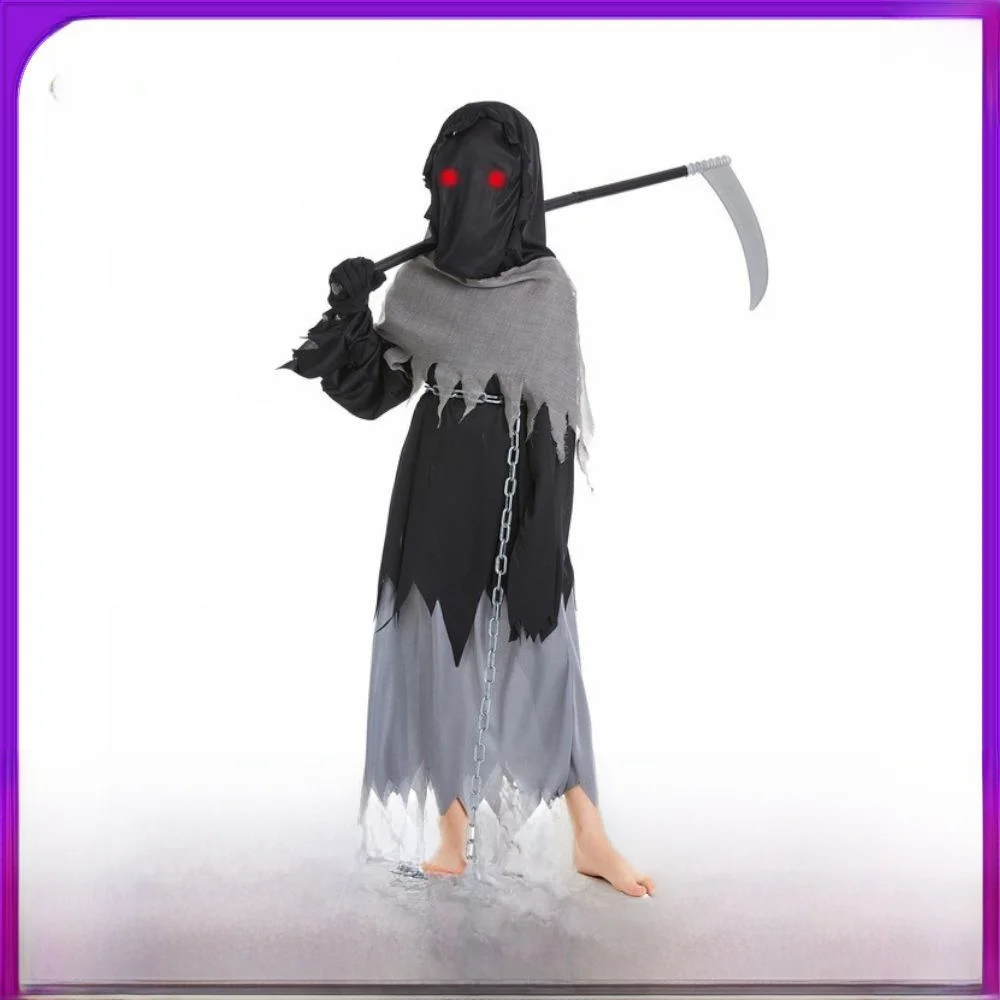 

Костюм на Хэллоуин, детский таинственный террор, Бог смерти, наряд, крутой красный свет, дьявол, доктор, пар, маскарадное бальное платье