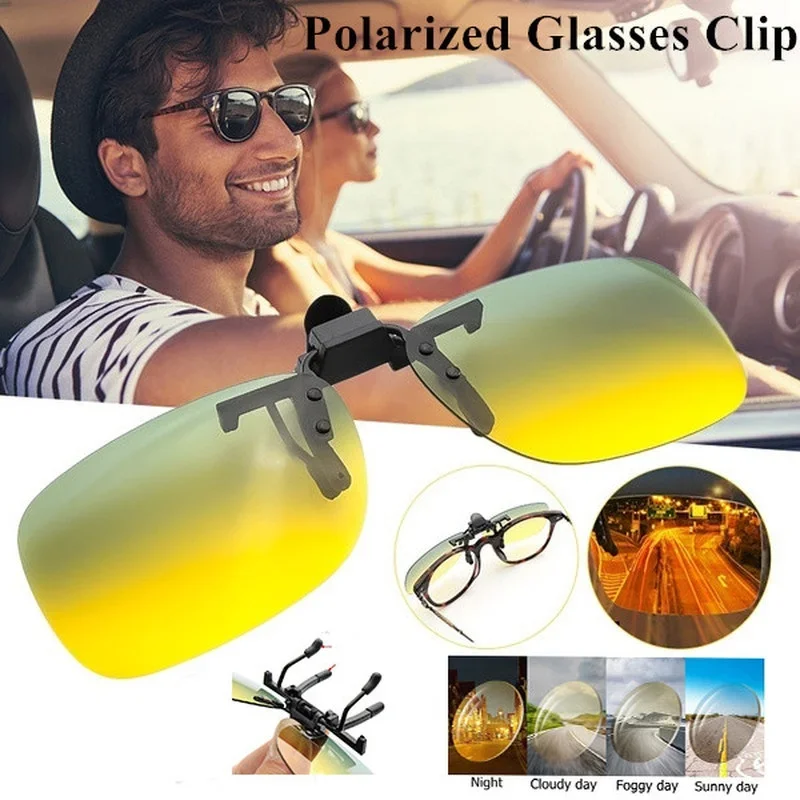 Polarized Night Vision Clip-on UV400 Sunglasses for Cycling & Driving