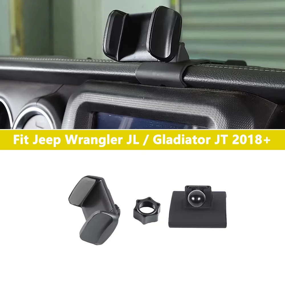 Dashboard Phone Holder for Jeep Wrangler JL Gladiator JT 2018-2023 Navigation GPS Mount Bracket Car Interior Accessories