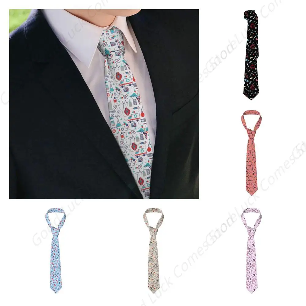 Mens Medical Accessories Neckties Pharmacist Tie Doctor & Nurse Gifts Neck Tie, Fun Crazy Gift For Medical/Nursing School