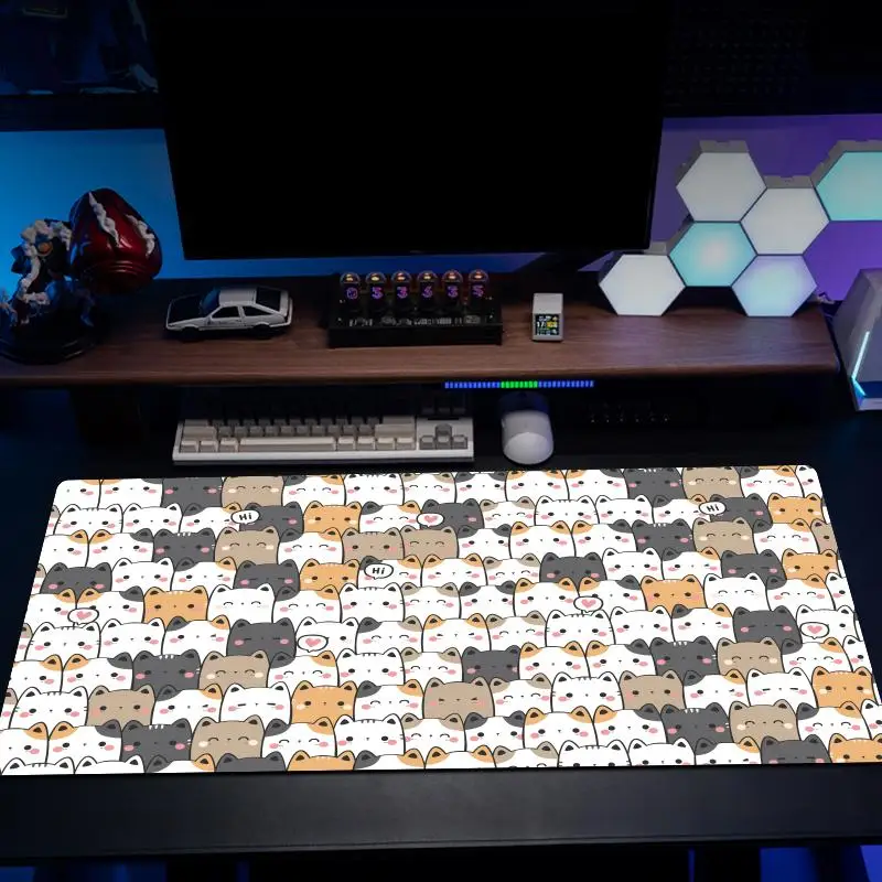 

How many cats Mouse Pad Desk Mat Mousepad Large Abstract Mouse Pad Gaming Deskmat With Lockedge Office Non-slip Carpet