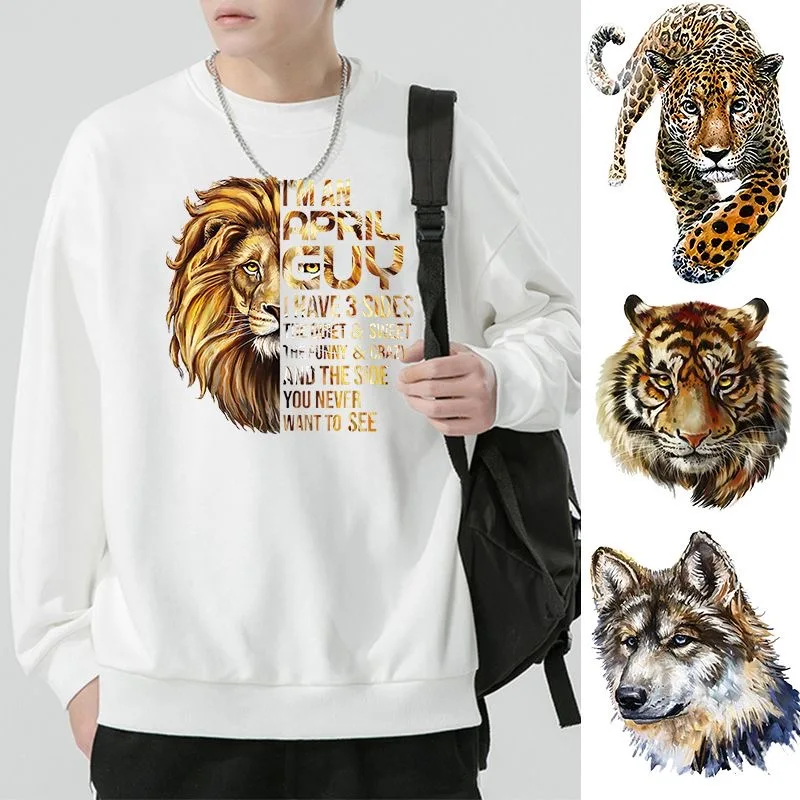 American Street Rock Hip-hop 2024 New Men's Pure Cotton Hoodie Fierce Animal Print Hooded Sweatshirt Men and Women The Same