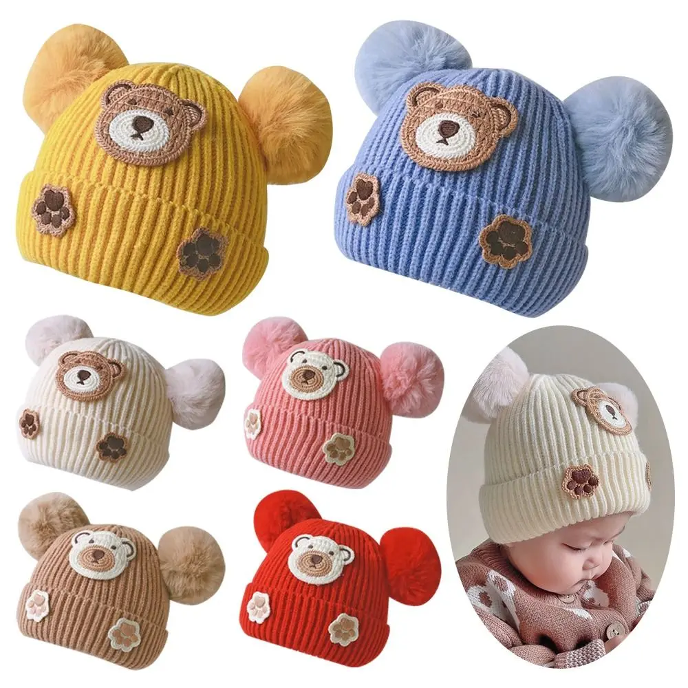 

Winter Warm Baby Hat Cute Bear Kids Cap Cartoon Toddler Woolen Knitted Hats Children Beanies
