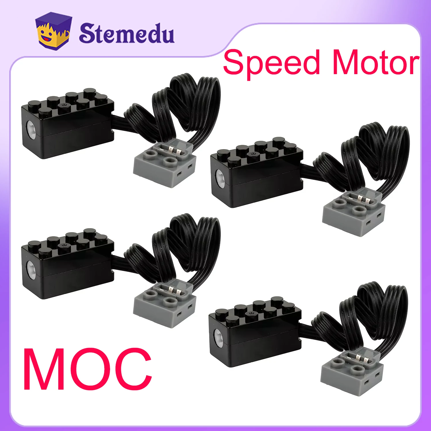 Motor de accionamiento MOC S, soporte de velocidad, par de velocidad lenta hacia adelante y hacia atrás con funciones de potencia de bloques de construcción compatibles con Legoeds