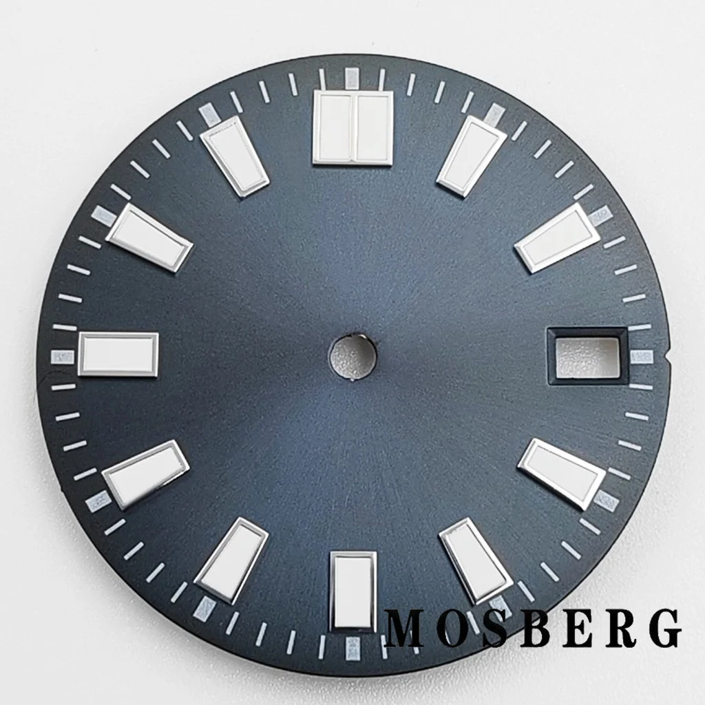 Циферблат часов NH34 28,5 мм, зеленый, светящийся, с окошком даты, подходит для NH34 NH35, 3,0 часа, 3,8 часа, 4,2, автоматический механизм