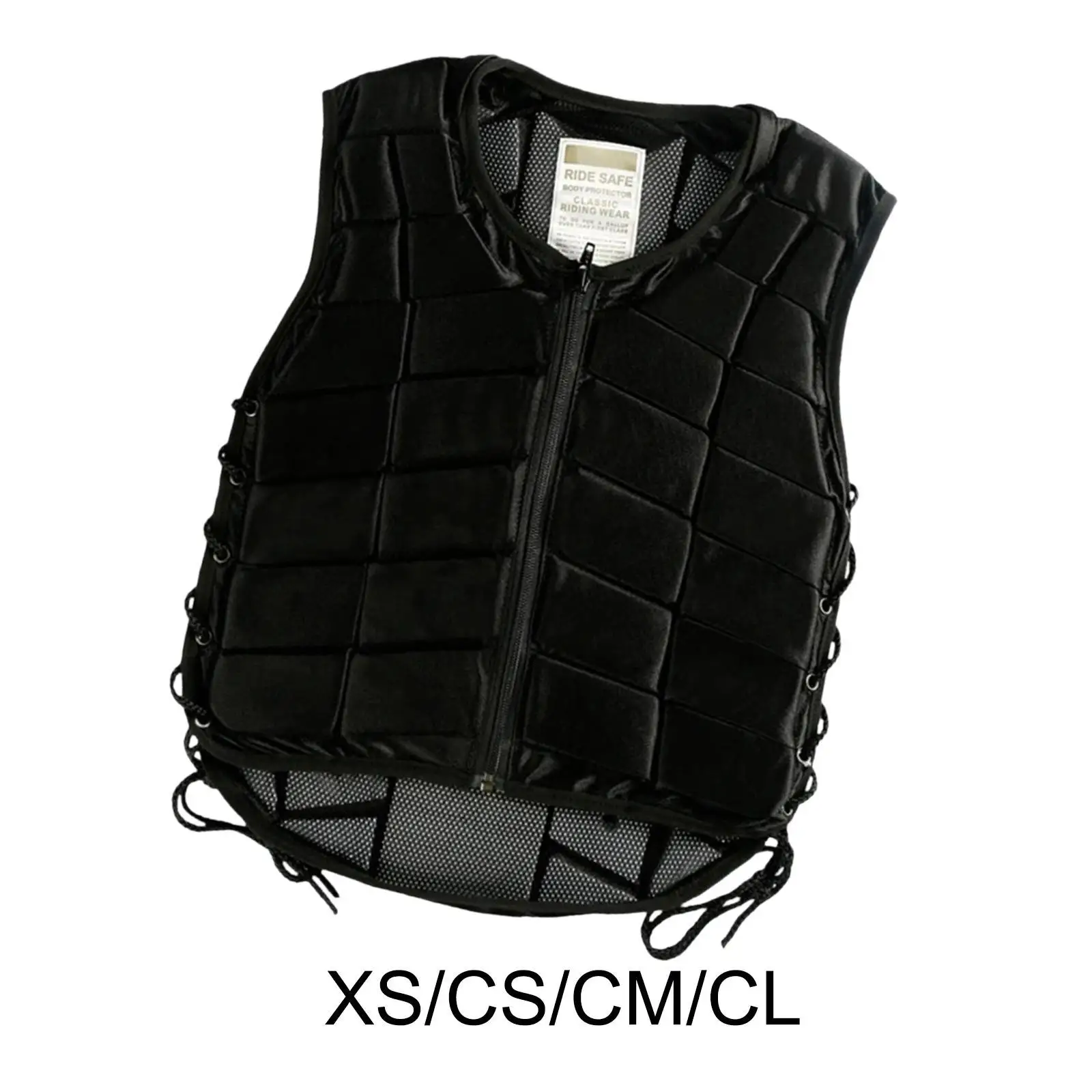 

Жилет для верховой езды, удобный, легкий, с мягкой защитой тела, конное снаряжение, жилетка для мальчиков, девочек и детей (черный)