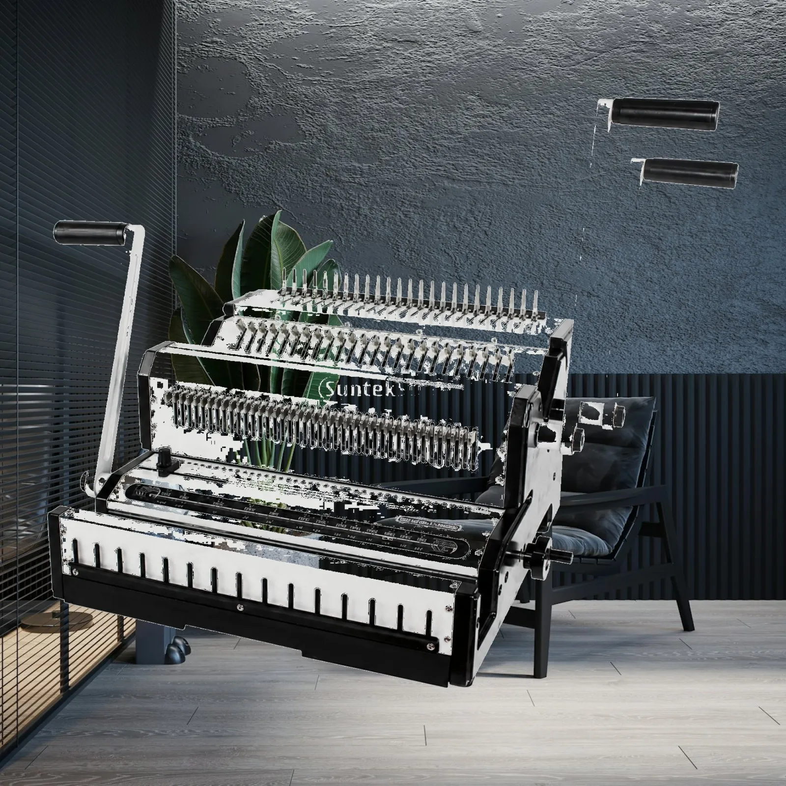 Metal Plastic Binding Machine with Margin Control for F4 Size Paper in Office Home Workstation