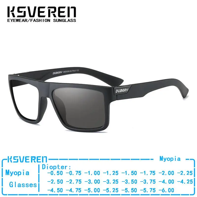 

Fashion Photochromic Myopia Glasses Men Square Finished Prescription Eyewear Outdoor Color Changing Nearsightedness Eyeglasses