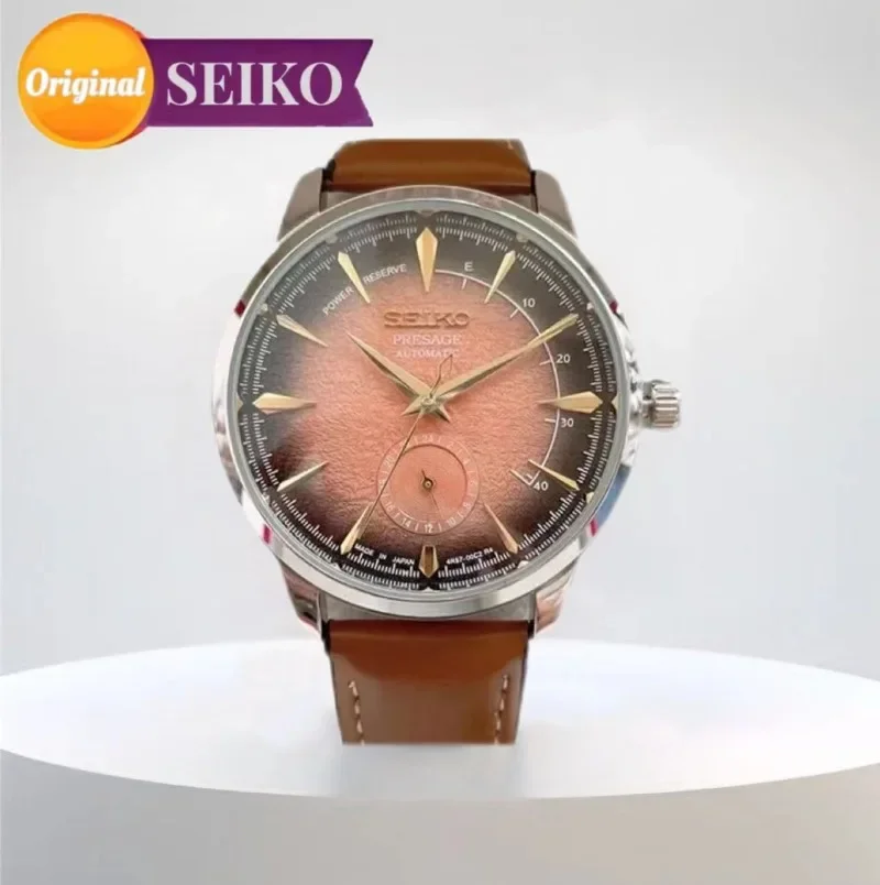 SEIKO Watch PRESAGE Series Original Exquisite Dial Couple Watches Creative Dial High Quality Leather Multifunctional WristWatch