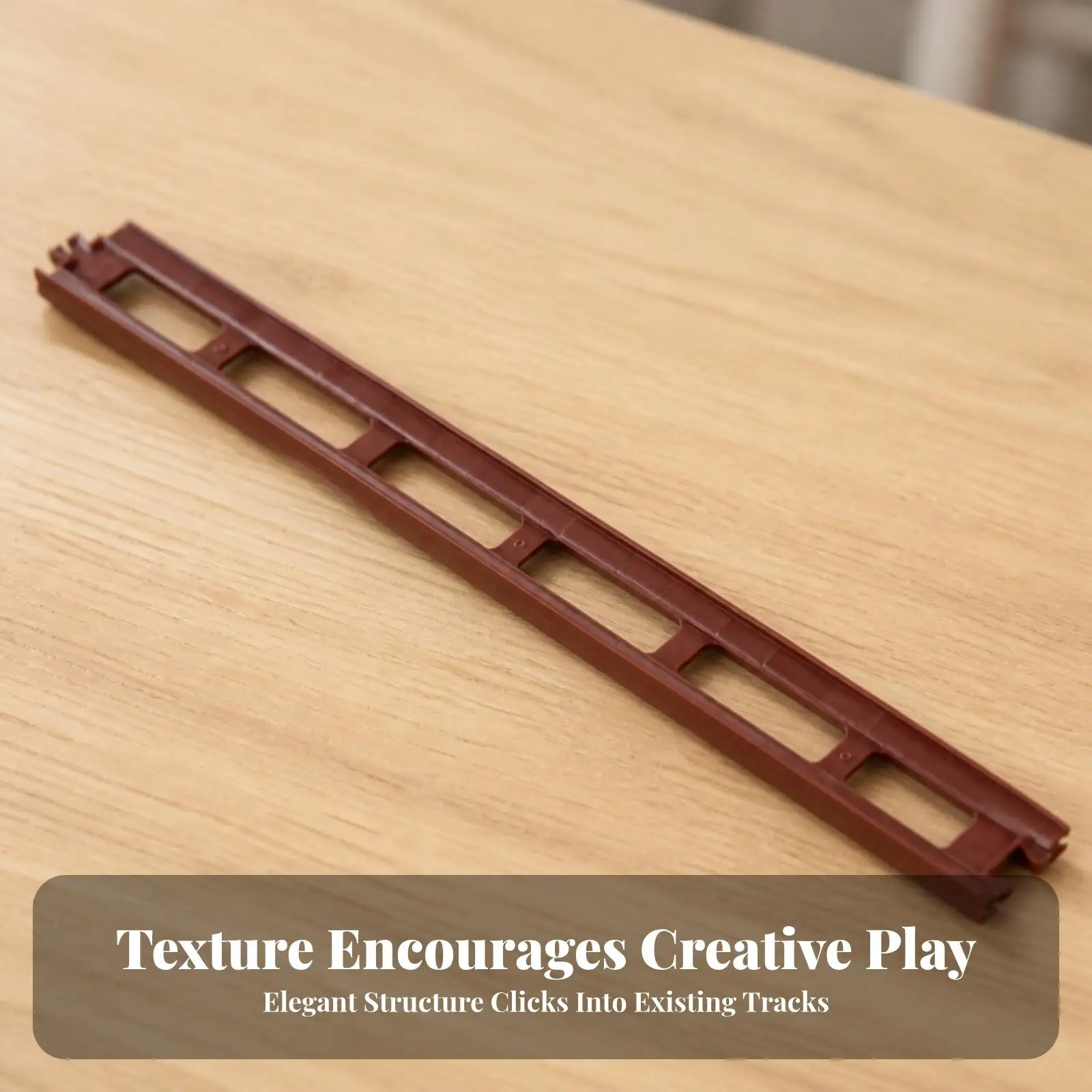 Plastic Train Track Bridge for Toy Train Set with Swing Rail Connector Pieces and Molded Grooves for Realistic Railway Crossing