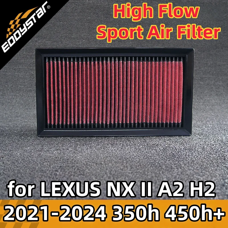 

High Flow Sport Air Filter for LEXUS NX II A2 H2 2021-2024 350h 450h+ E-Four AAZH20/25/26 Washable Racing Intake Filters