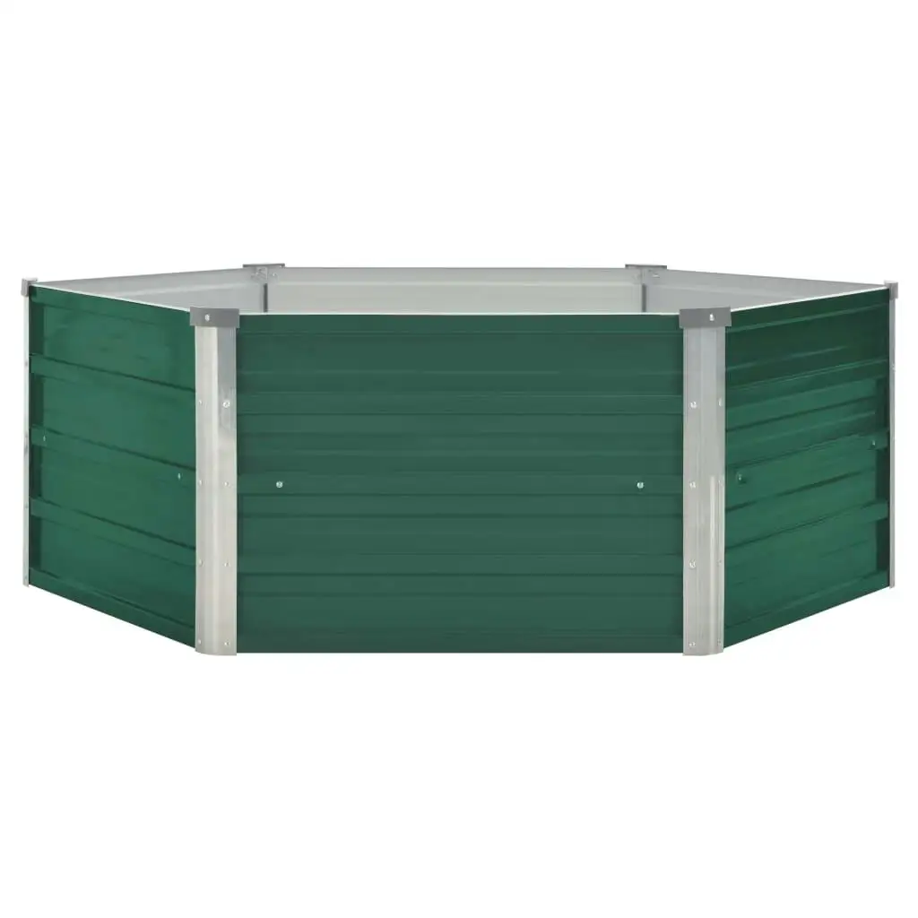 Galvanized Steel Raised Garden Bed 50.8x50.8x18.1 Inches - Durable Green Planter for Home Gardening