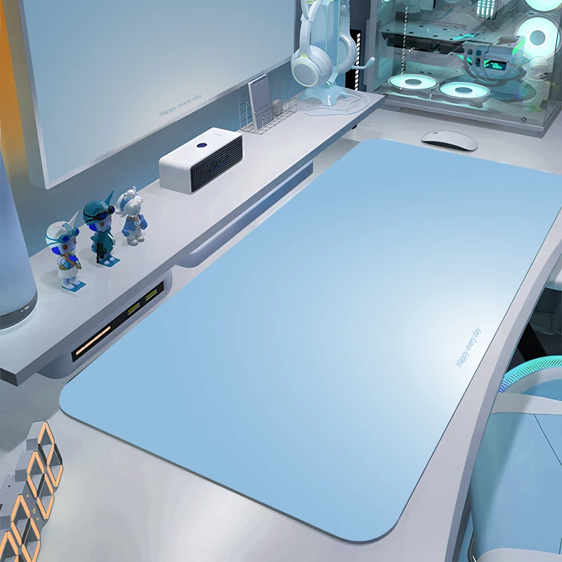 Blue gradient mouse pad with a high-end feel, Morandi solid color, oversized e-sports office and home keyboard desk pad