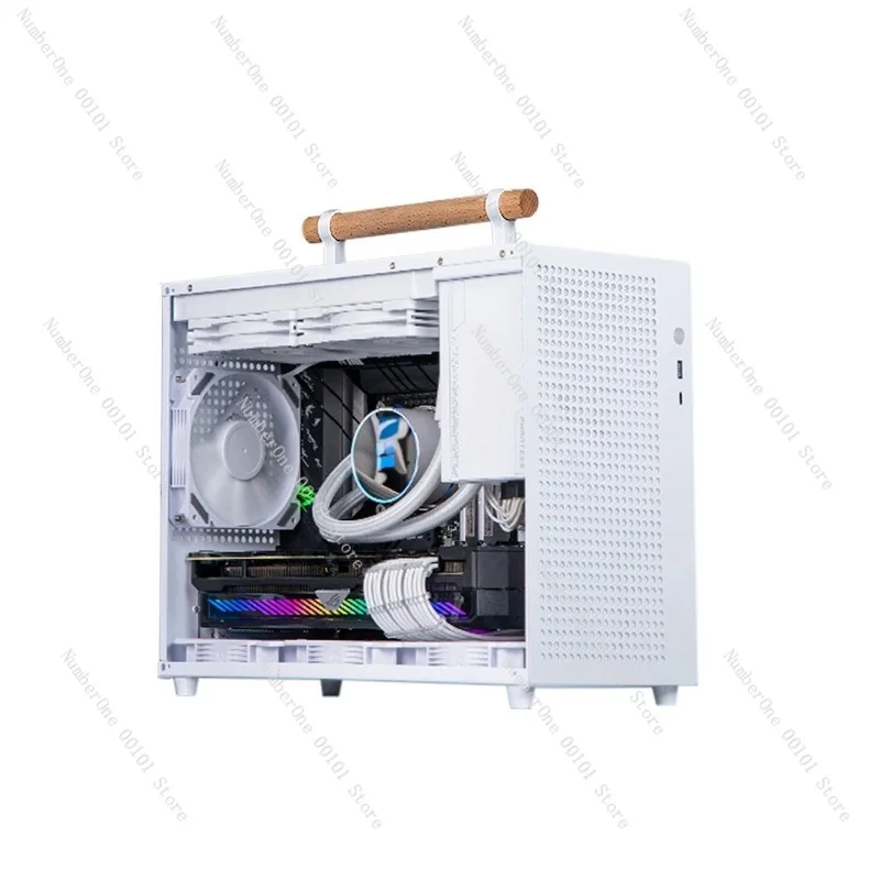 

Компактный алюминиевый мини-корпус для настольного компьютера, малогабаритный корпус форм-фактора MATX ITX для ПК с ручкой для переноски, легкий металлический корпус