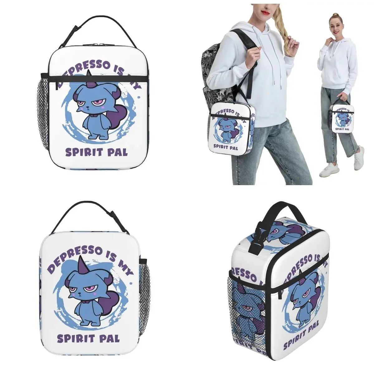 Depresso Is My Spirit Pal Palworld Merch Insulated Lunch Bag For School Food Storage Bag Portable Thermal Cooler Lunch Box